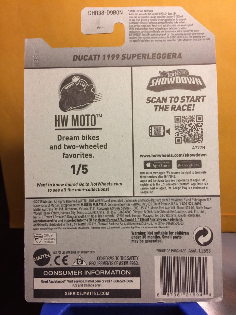 Ducati 1199 Superleggera - ‘16 HW Moto toy car collectible - Main Image 2