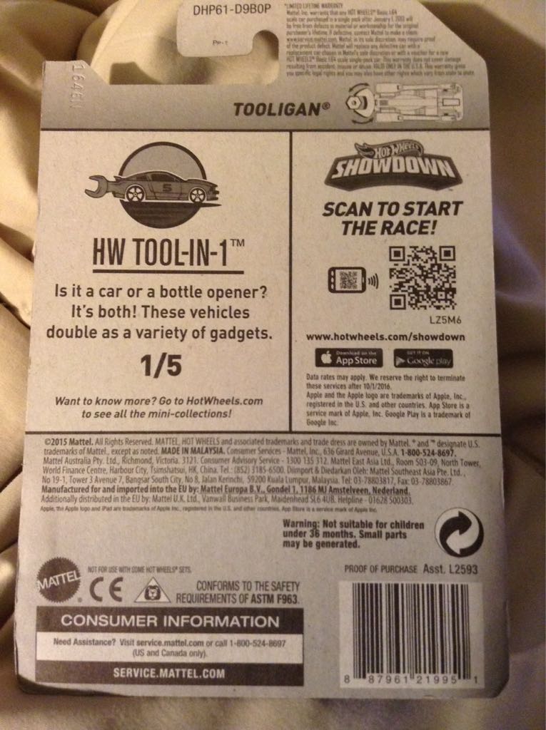 Tooligan - 2016 HW Tool-in-1 toy car collectible - Main Image 2