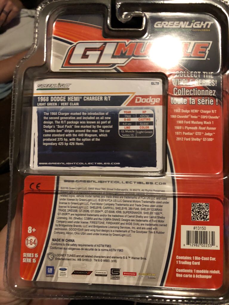 1968 Dodge Hemi Charger R/T - GL Muscle Series 15 toy car collectible - Main Image 2