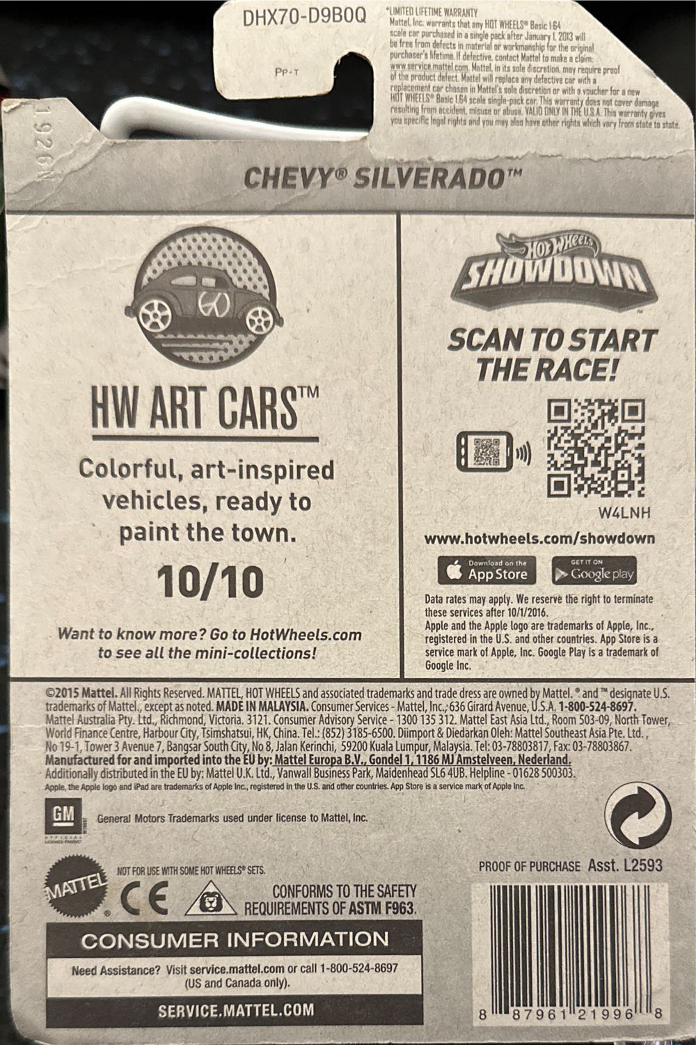 Chevy Silverado - HW Arts Cars toy car collectible - Main Image 2