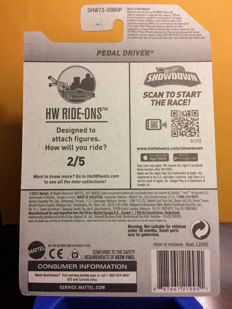 Pedal Driver - 2016 HW Ride-Ons toy car collectible - Main Image 2