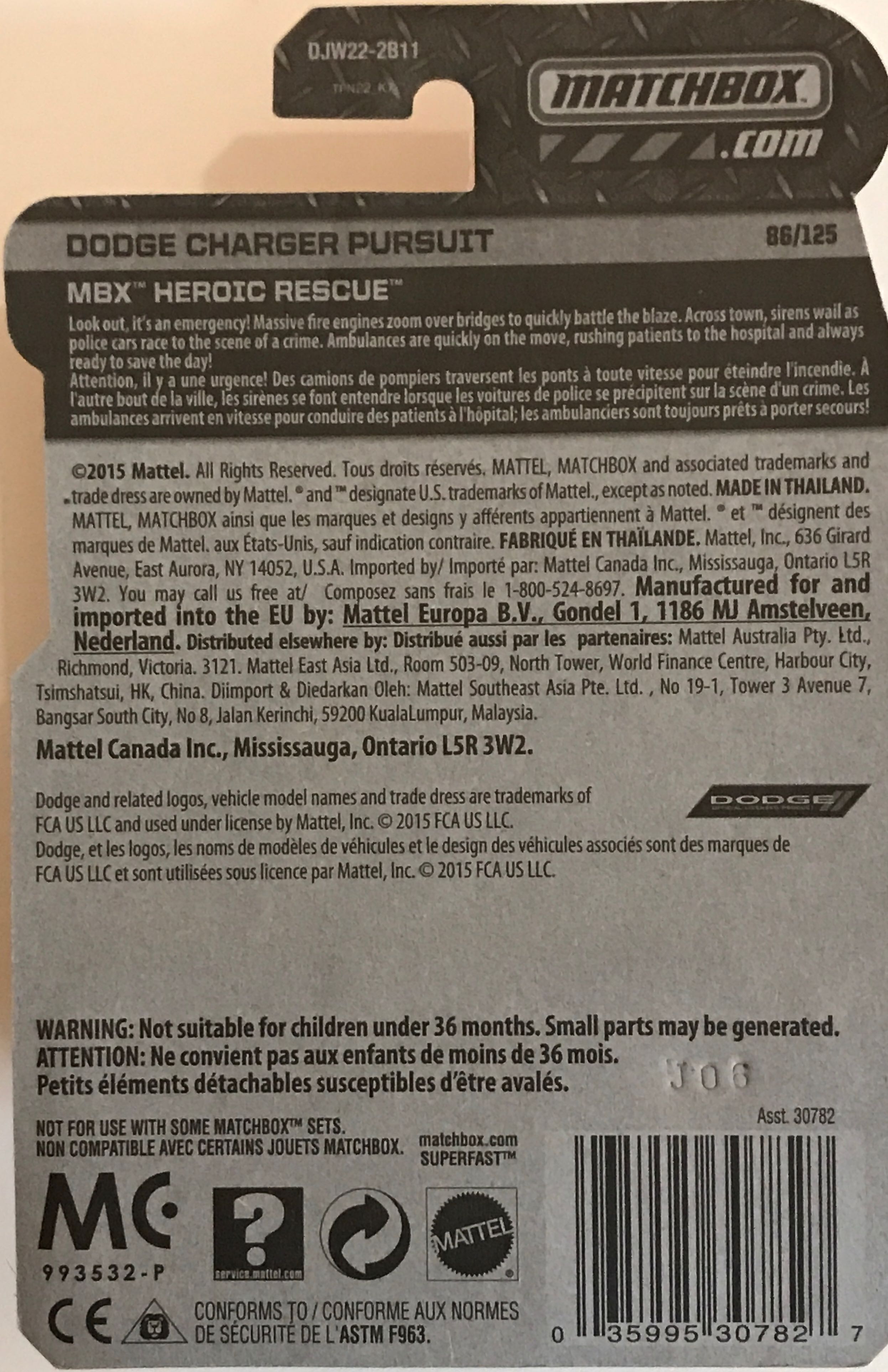 Dodge Charger Pursuit - MBX Heroic Rescue toy car collectible - Main Image 2