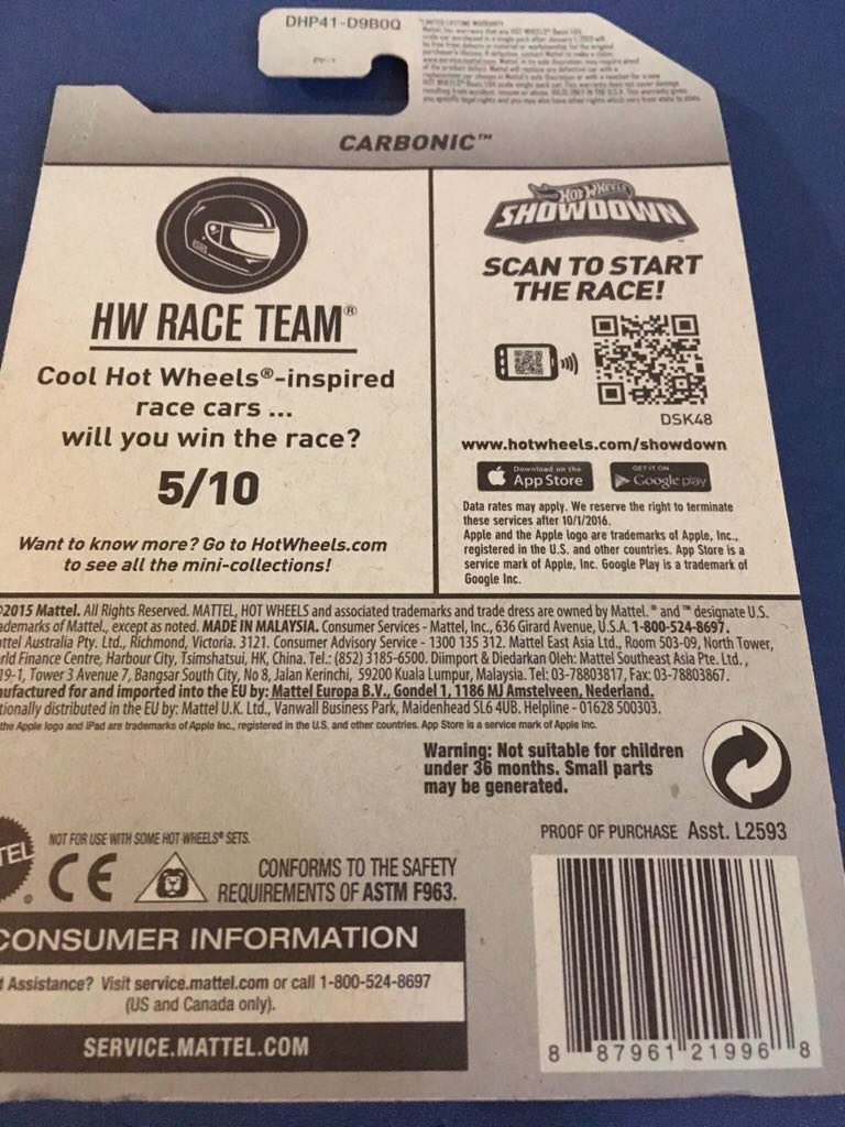 Carbonic - 2016 HW Race Team toy car collectible - Main Image 2