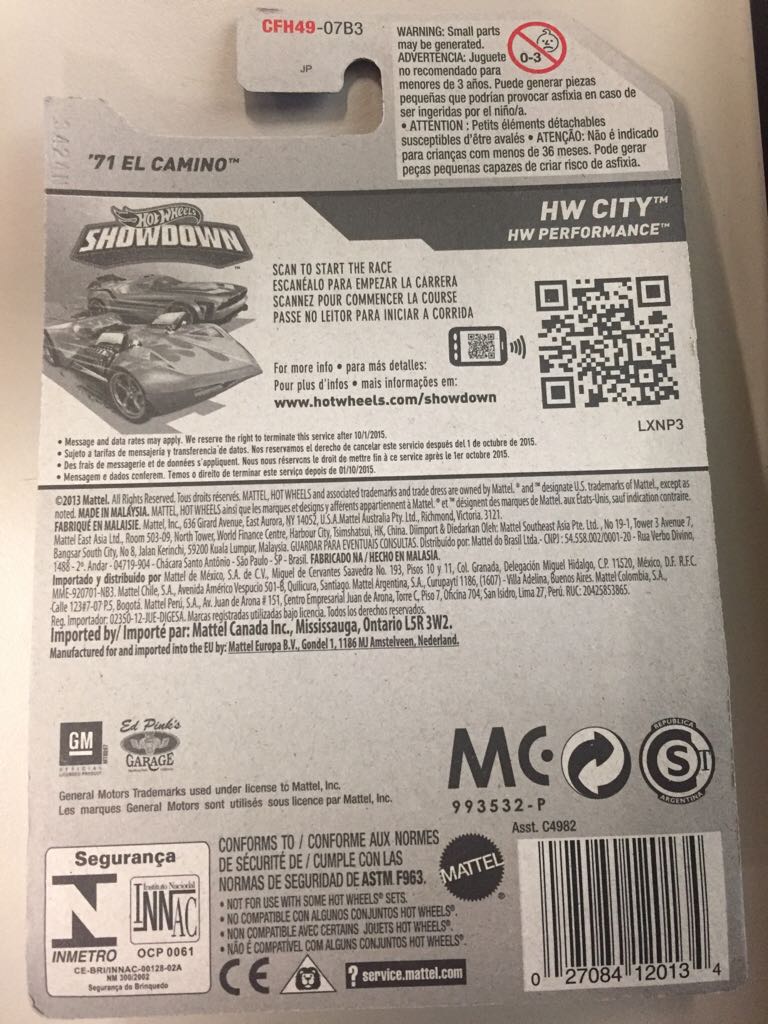 ’71 El Camino - ’13 HW City toy car collectible - Main Image 2