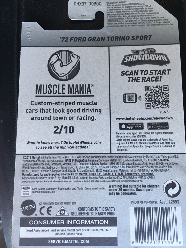 ’72 Ford Gran Torino Sport - Hot Wheels toy car collectible - Main Image 2