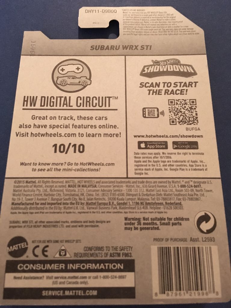 2011 Subaru WRX STI - HW Digital Circut toy car collectible - Main Image 2