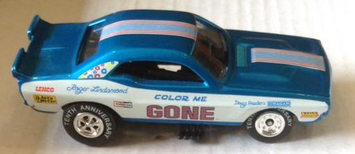 Dodge Challenger 1972 Dragster Azul - Johnny Lightning toy car collectible - Main Image 2