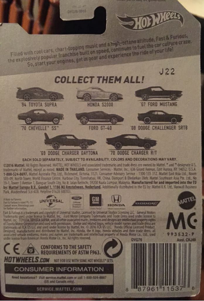 ’67 Ford Mustang 2016 - 2016 Fast And Furious toy car collectible - Main Image 2