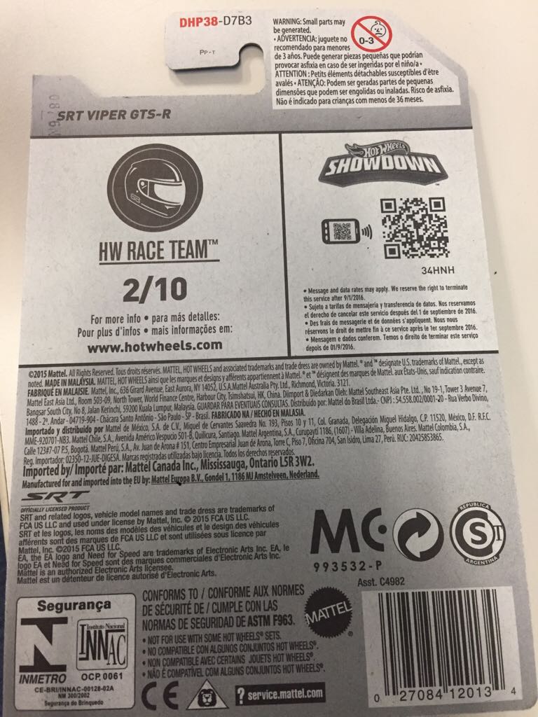 Dodge Srt Viper GTS-R - Race Team toy car collectible - Main Image 2