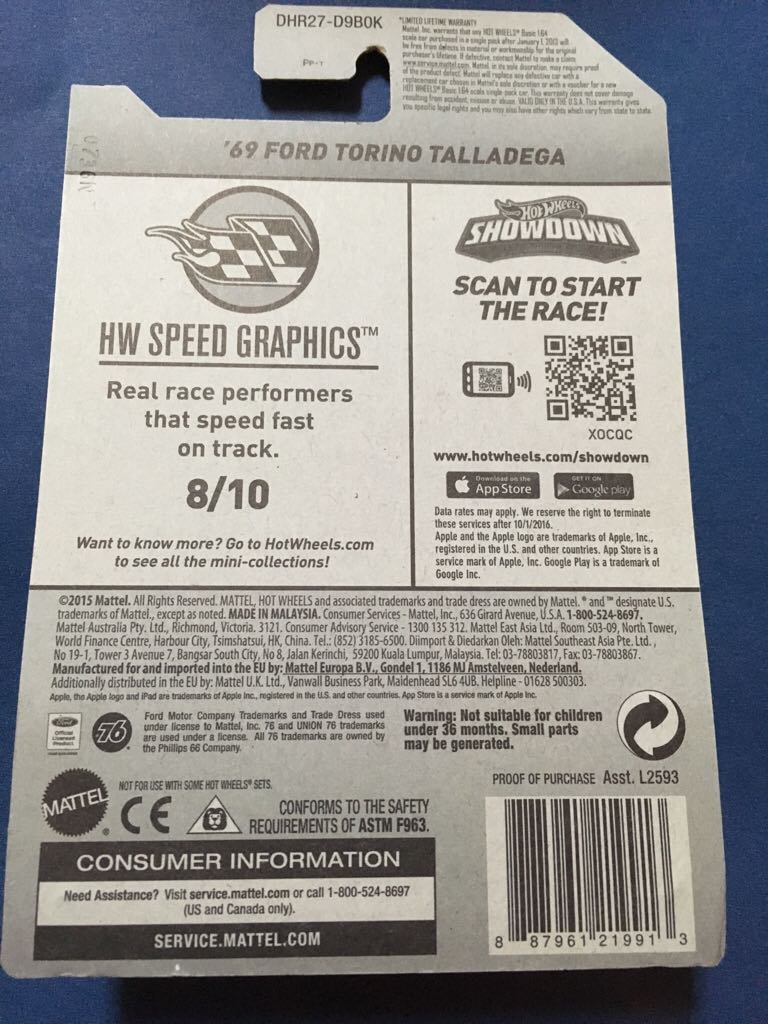 ’69 Ford Torino Talladega - ’16 HW Speed Graphics toy car collectible - Main Image 2