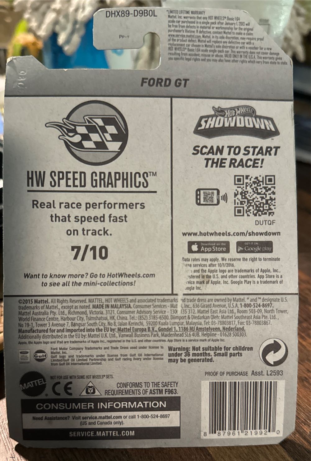 7/10 Ford GT LM - 2016 - HW Speed Graphics™️ toy car collectible - Main Image 3