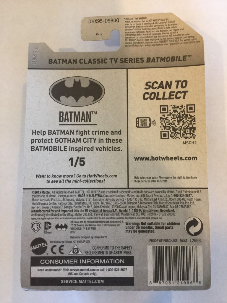 Batman Classic TV Series Batmobile - BATMAN toy car collectible - Main Image 2