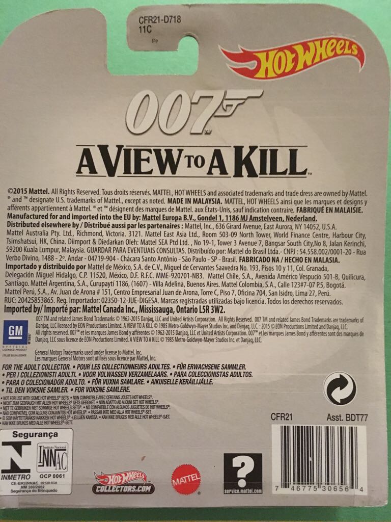 Corvette - James Bond Series toy car collectible - Main Image 2