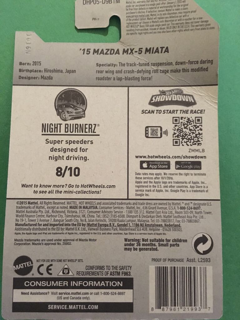 ’15 Mazda MX-5 Miata - Night Burnerz toy car collectible - Main Image 2