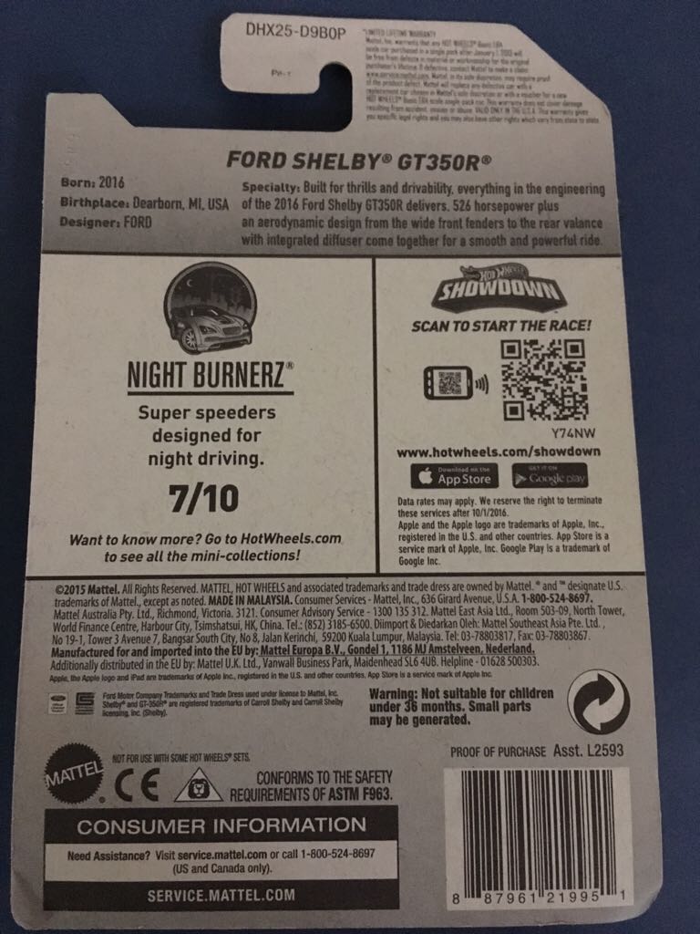 Ford Shelby GT350R - Nightburnerz toy car collectible - Main Image 2