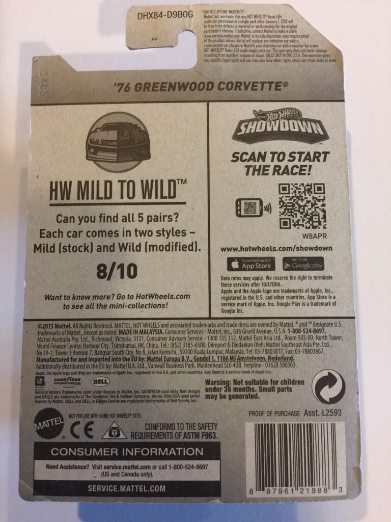 ’76 Greenwood Corvette - HW Mild To Wild toy car collectible - Main Image 2