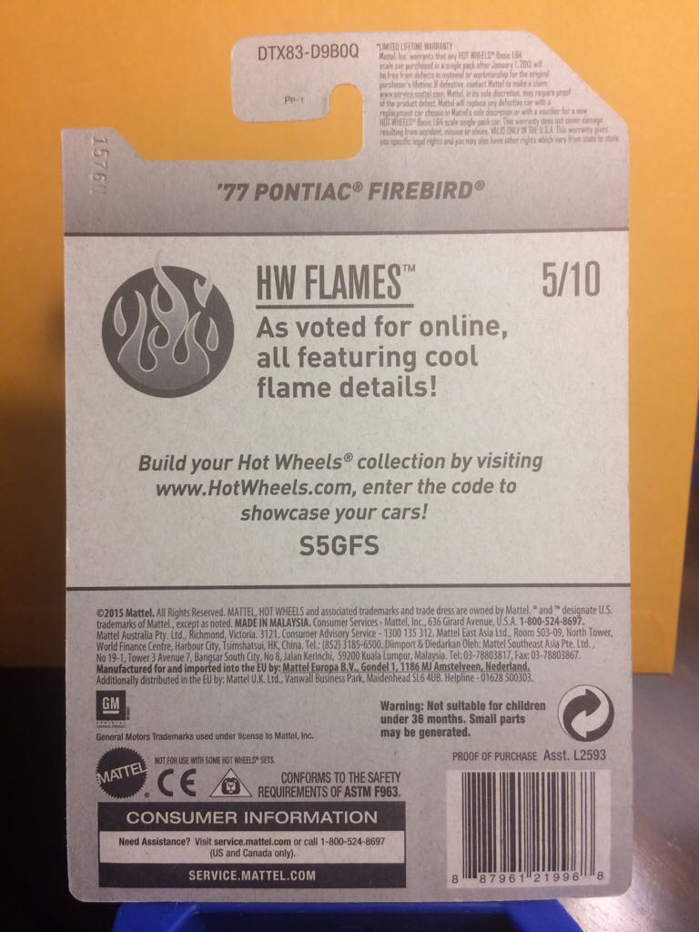 Pontiac Firebird  - ’16 HW Flames toy car collectible - Main Image 2