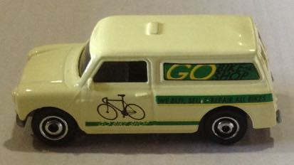 Austin Mini Van Go Bike Shop Amarilla - Machtbox toy car collectible - Main Image 2