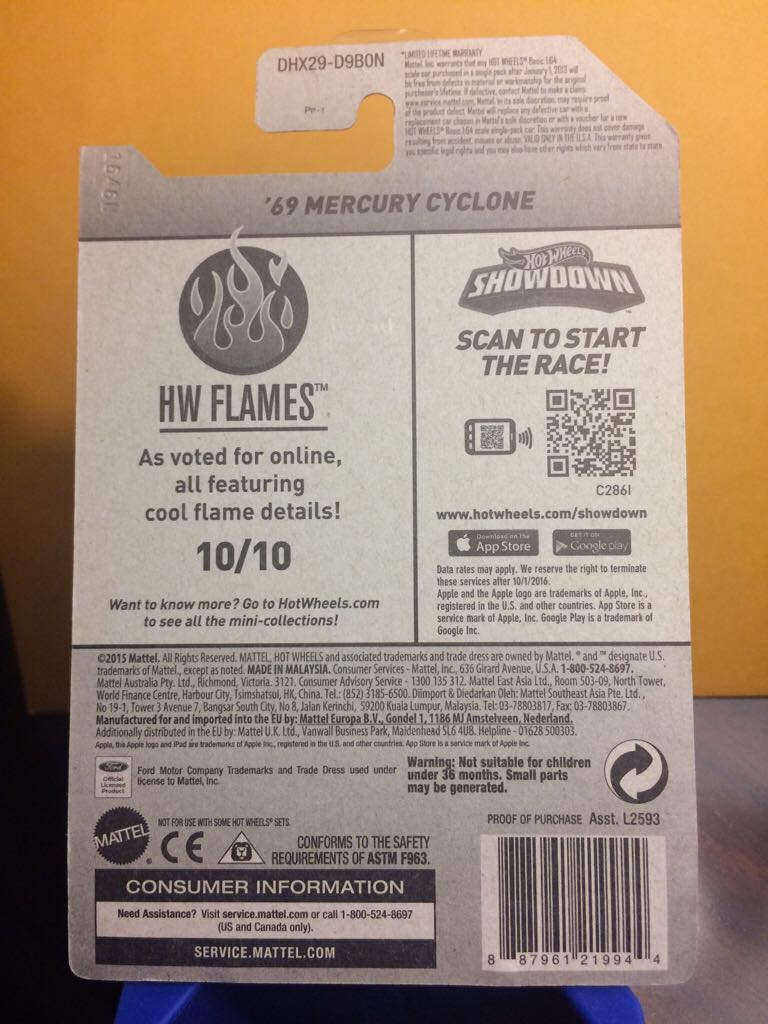 Mercury Cyclone - ’16 HW Flames toy car collectible - Main Image 2