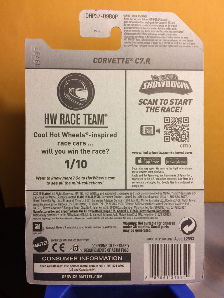 Chevy Corvette C7.R - ’16 HW Race Team toy car collectible - Main Image 2