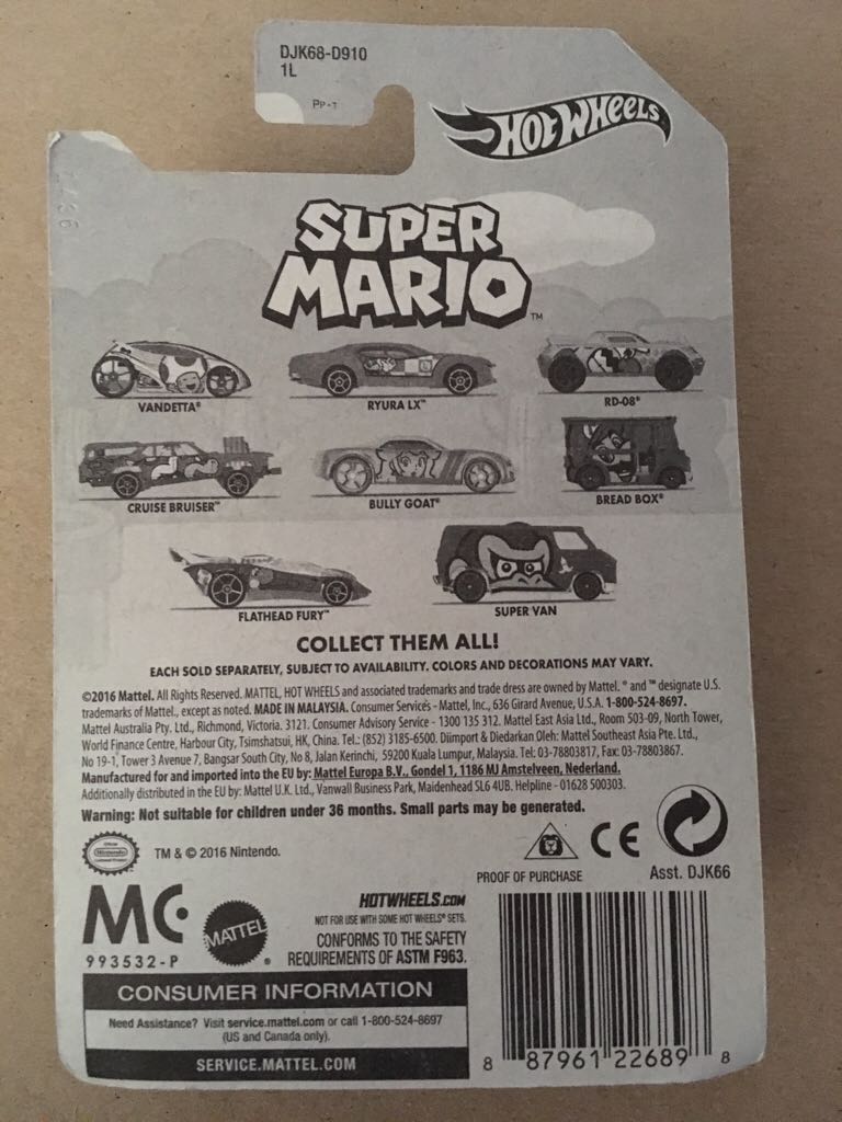 Vandetta - 2016 HW Super Mario toy car collectible - Main Image 2