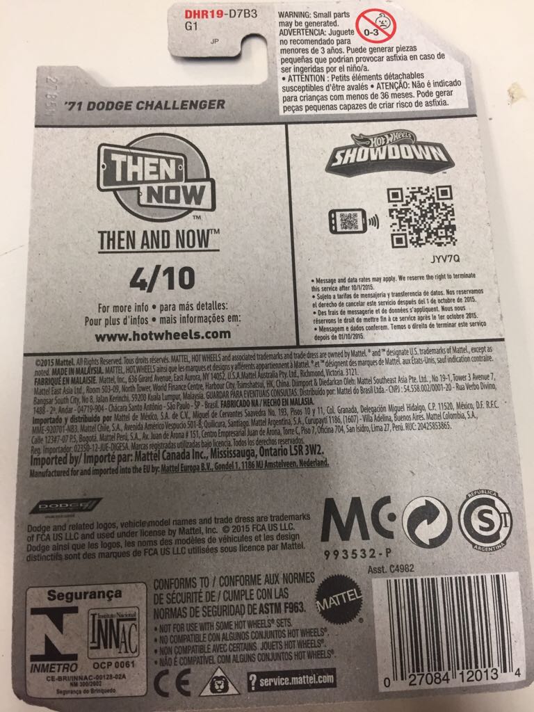 ’71 Dodge Challenger - ’16 Then And Now toy car collectible - Main Image 2