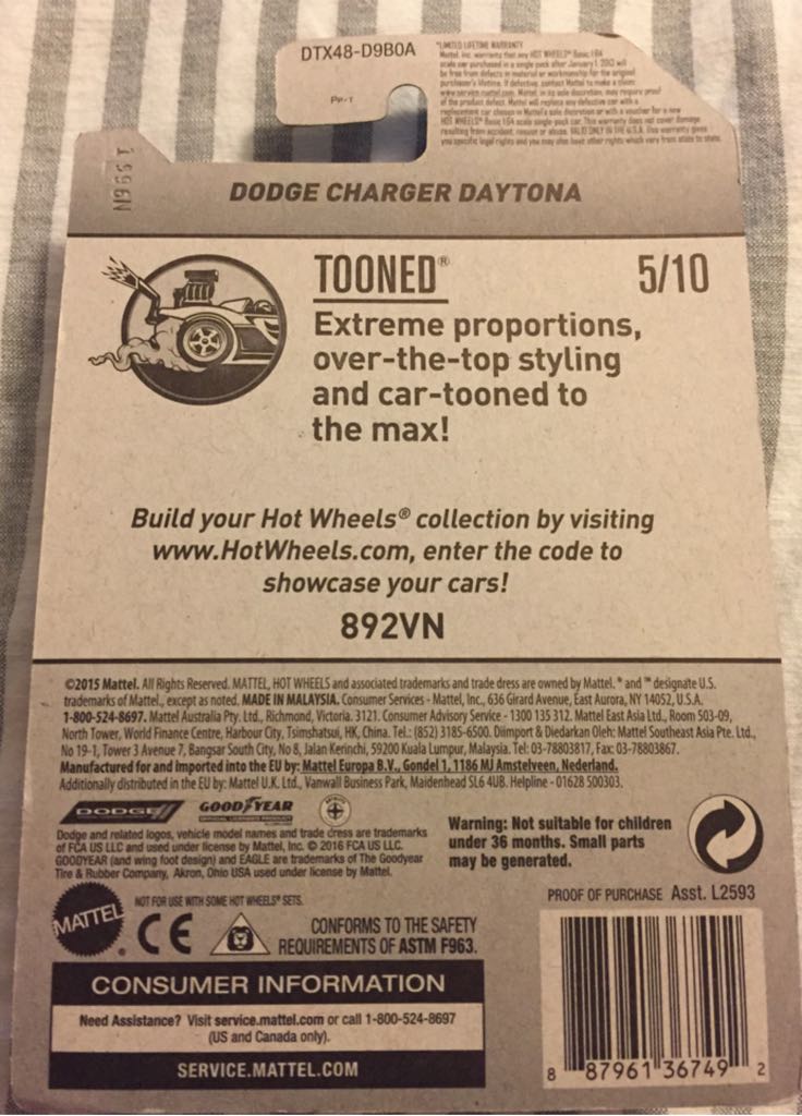 Dodge Charger Daytona - 2017 - Tooned toy car collectible - Main Image 2