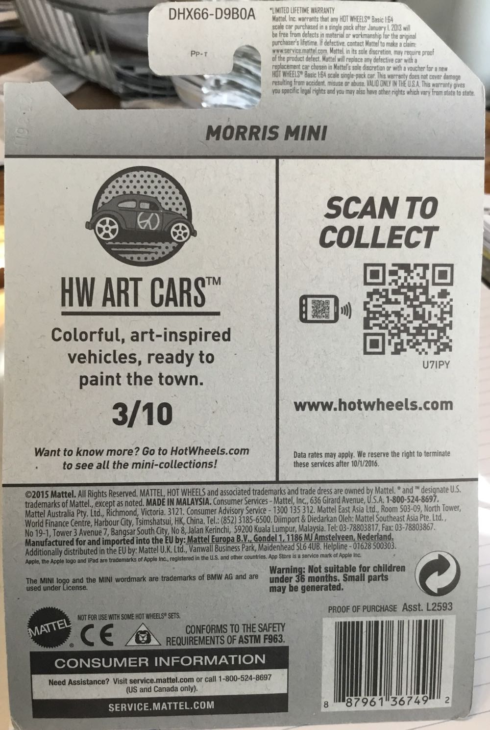 Morris Mini - HW Art Cars toy car collectible - Main Image 2