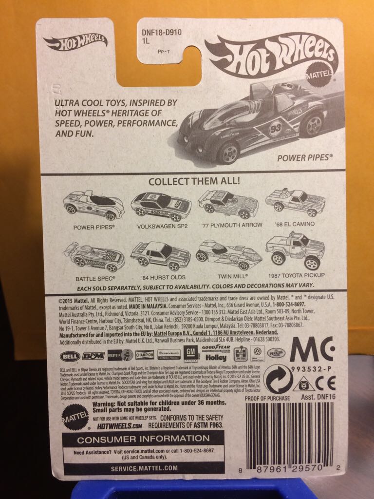Power Pipes - ’16 HW Retro toy car collectible - Main Image 2