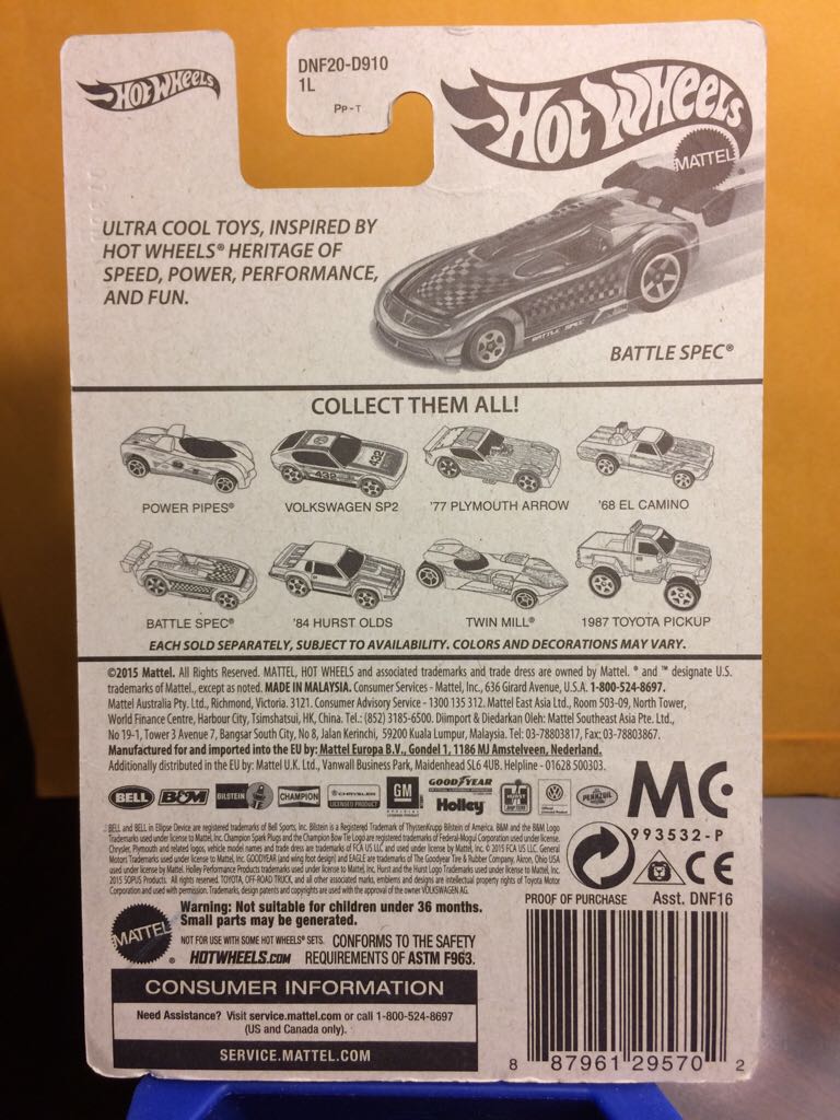 Battle Spec - 2016 Hot Wheels Retro Style toy car collectible - Main Image 2
