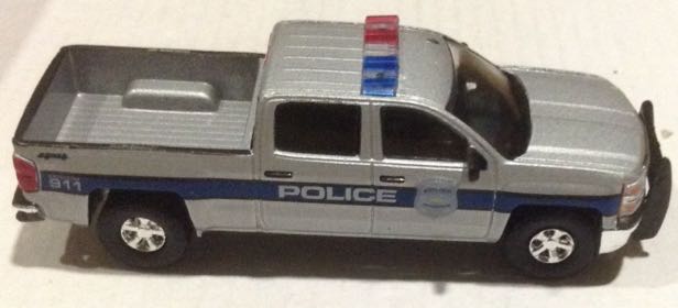 Pick Up Chevrolet Silverado Police USA Gris - Greenlight toy car collectible - Main Image 2