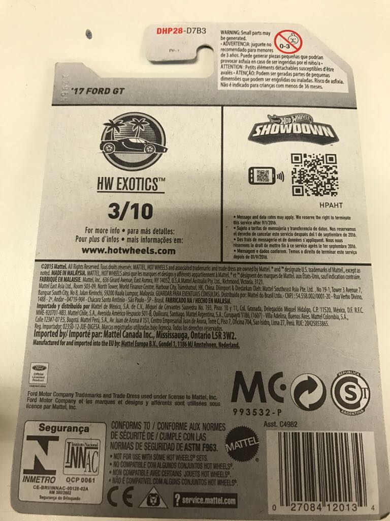 ’17 FORD GT - HW Exotics toy car collectible - Main Image 2