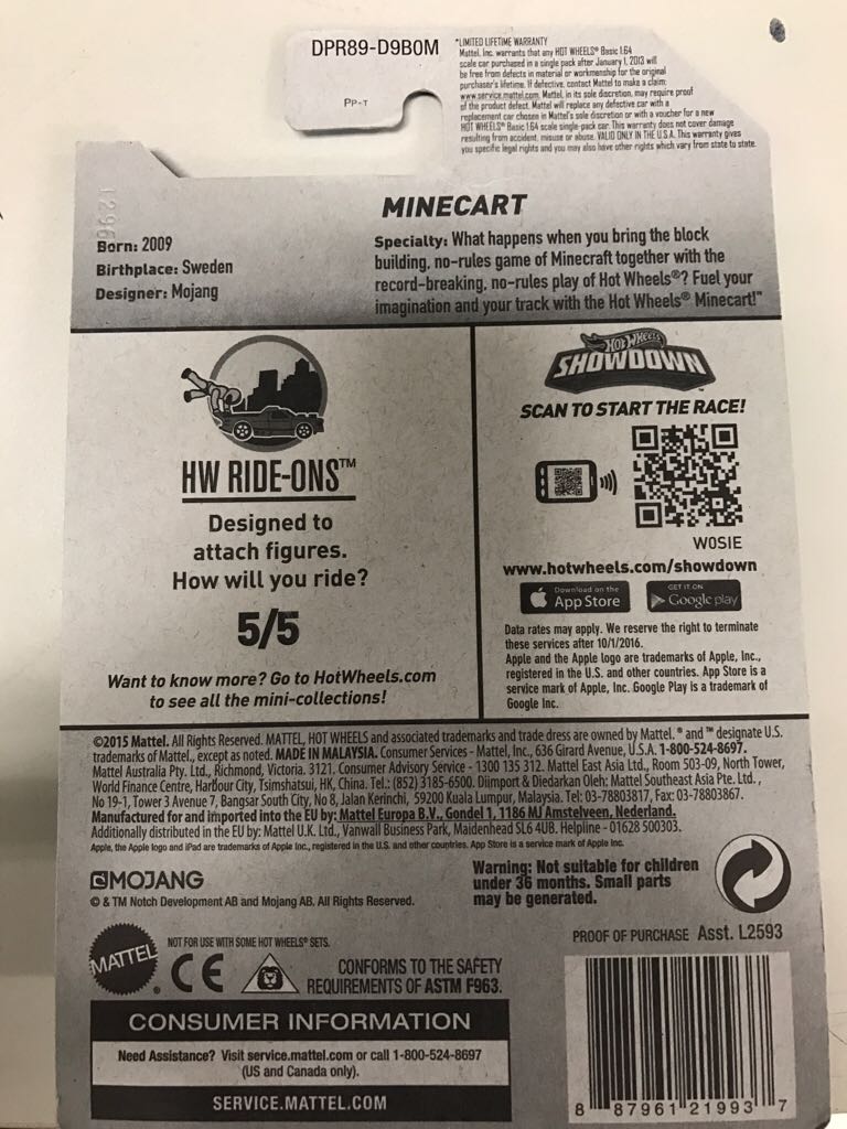 Minecraft - ’17 HW Screen Time toy car collectible - Main Image 2