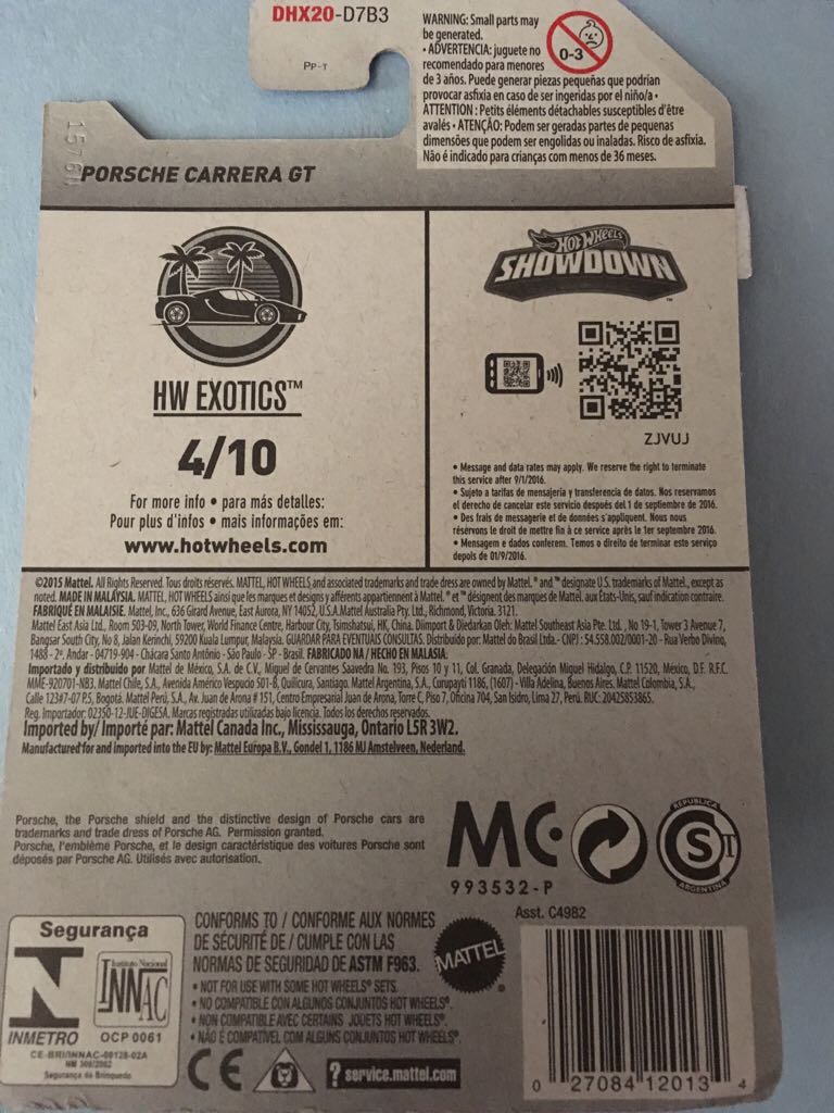 Porsche Carerra GT - ’16 HW Exotics toy car collectible - Main Image 2