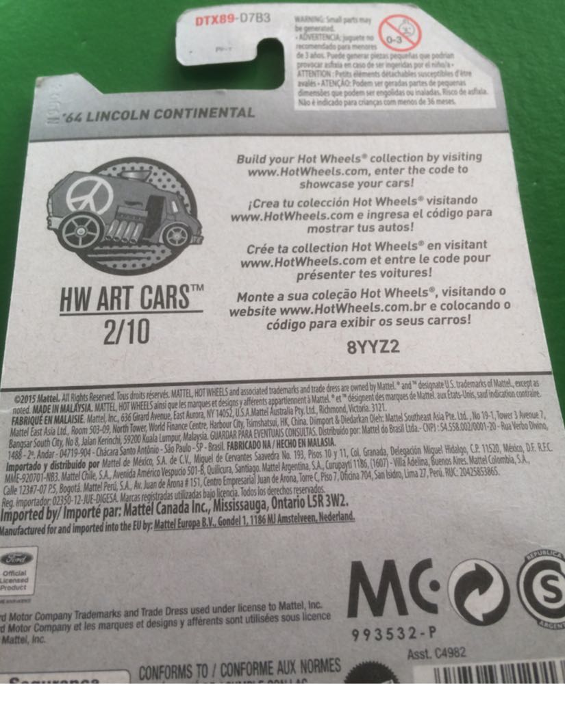 ’64 Lincoln Continental - HW Art Cars toy car collectible - Main Image 2