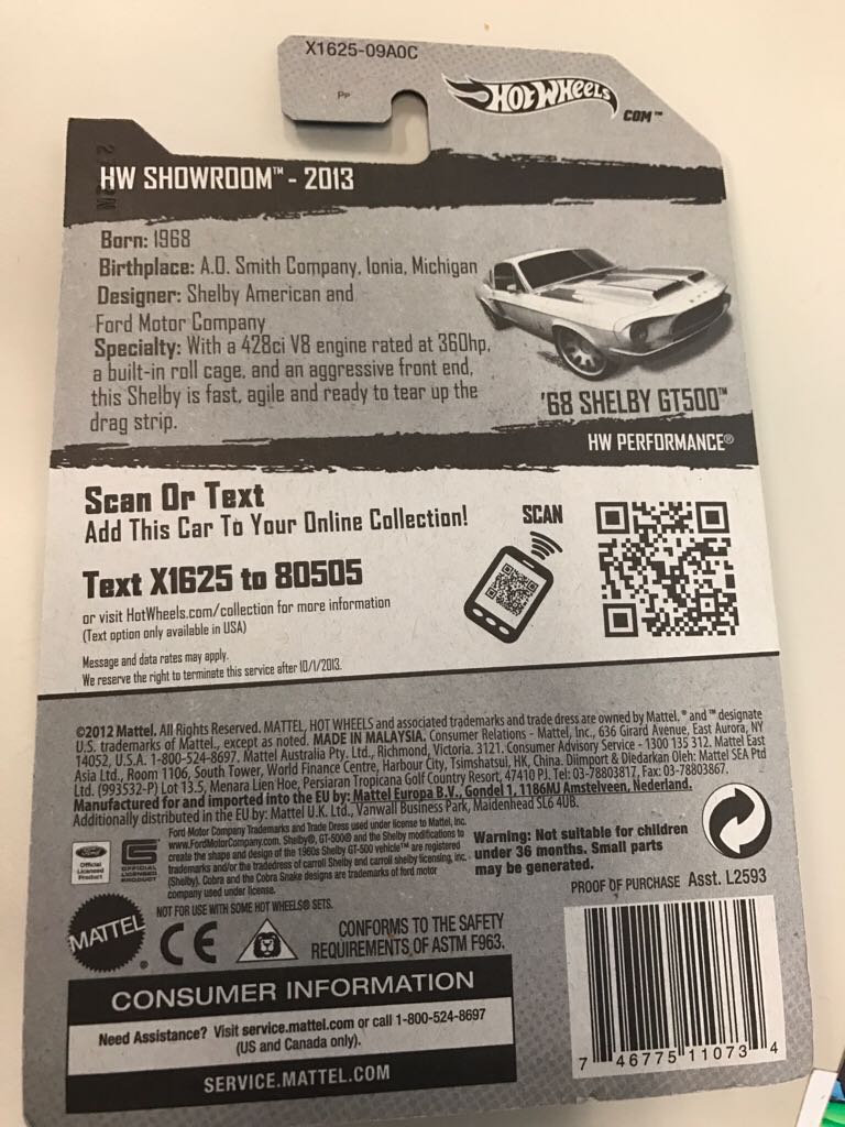’68 Shelby GT500 (Loose) - ’13 HW Showroom toy car collectible - Main Image 2
