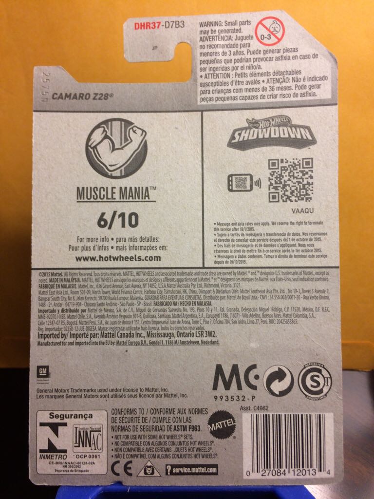 Chevy Camaro Z28 - ’16 Muscle Mania toy car collectible - Main Image 2