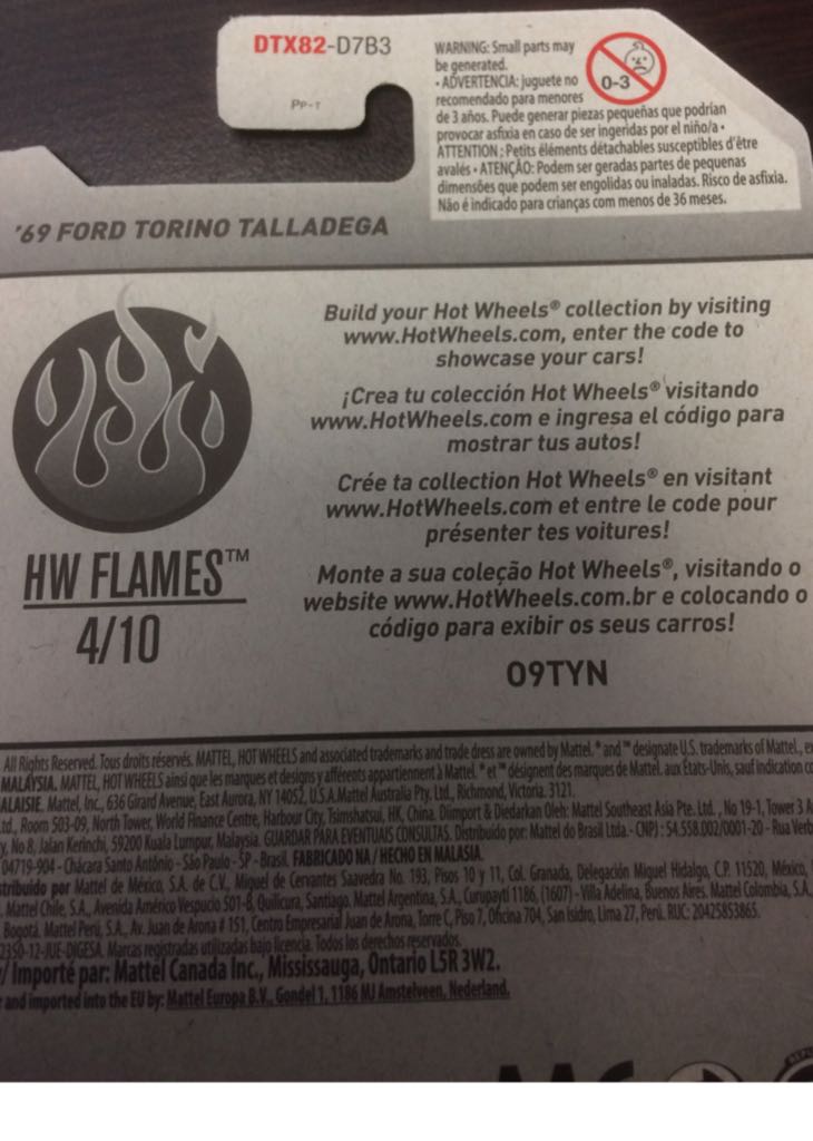 ’69 Ford Torino Talledega - HW Flames toy car collectible - Main Image 2