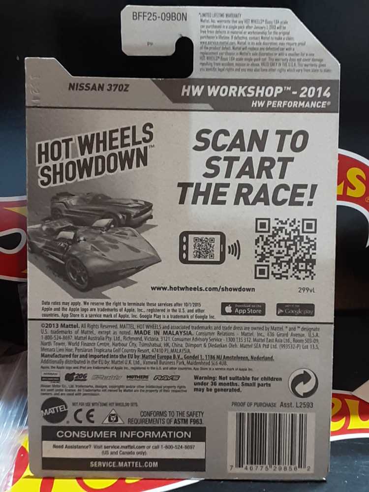 Loose Nissan 370Z - HW Workshop - HW Performance toy car collectible - Main Image 2