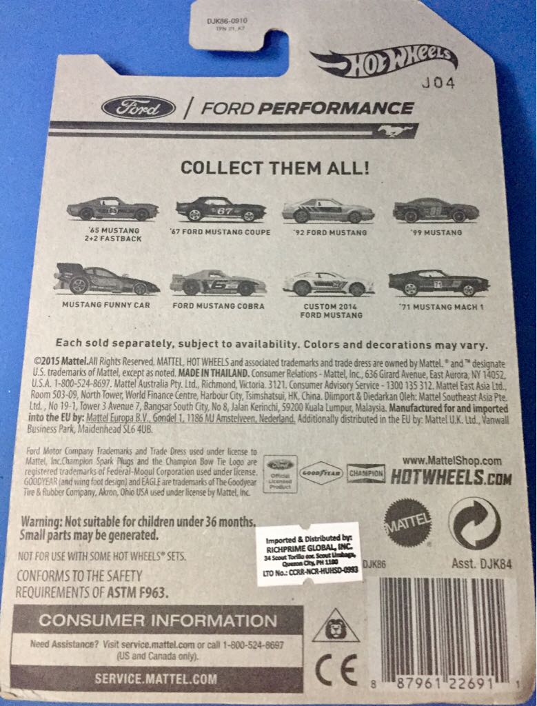 ’67 Ford Mustang Coupe - 2016 - HW Ford Performance toy car collectible - Main Image 2