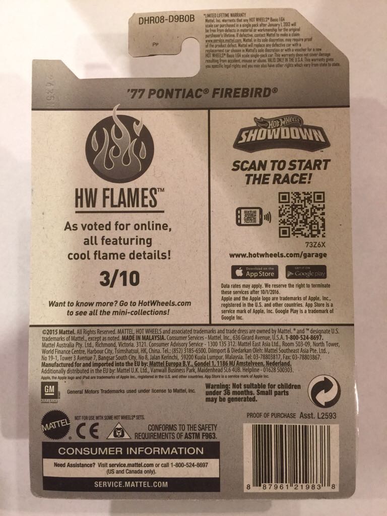 ’77 Pontiac Firebird - HW Flames toy car collectible - Main Image 2