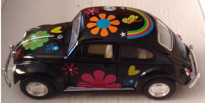 Volkswagen Clasical Beetle Hippie Negro - Kinsmart toy car collectible - Main Image 2