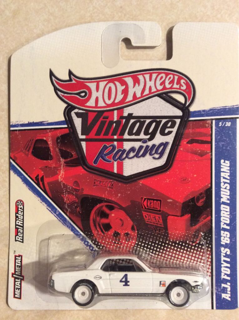 J Foyt’s 65 Ford Mustang Vintage Racing, A - HW Vintage Racing toy car collectible - Main Image 1