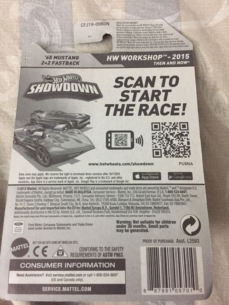 ’65 Mustang 2+2 Fastback - HW Workshop - 2015 Then And Now toy car collectible - Main Image 2