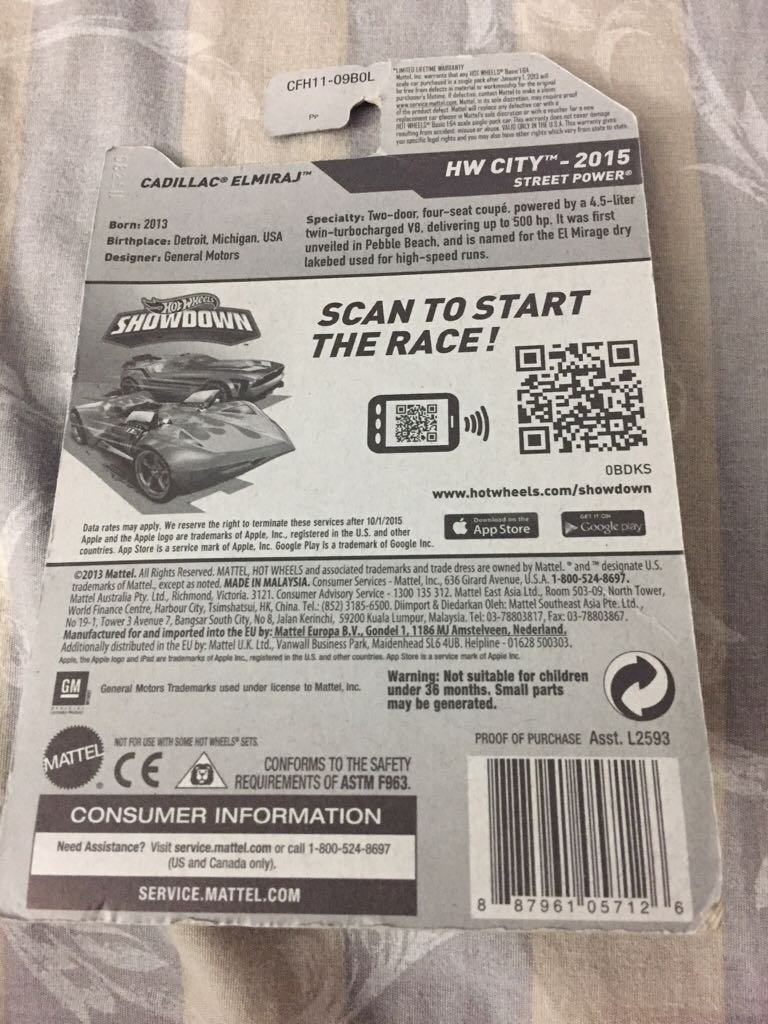 Cadillac Elmiraj - HW City-2015 Street Power toy car collectible - Main Image 2