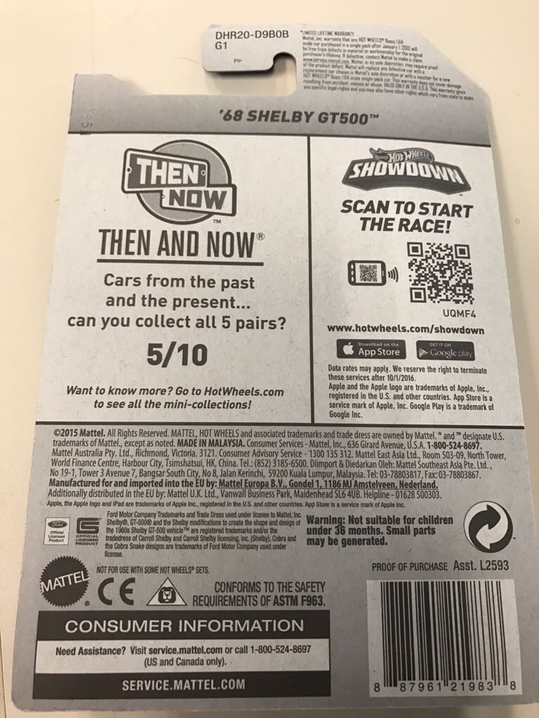 ’68 Shelby GT500 - ’16 Then And Now toy car collectible - Main Image 2