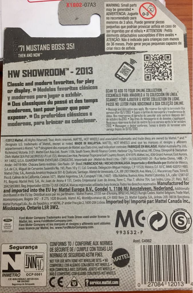 ’71 Mustang Boss 351 - HW Showroom- Then and Now toy car collectible - Main Image 2