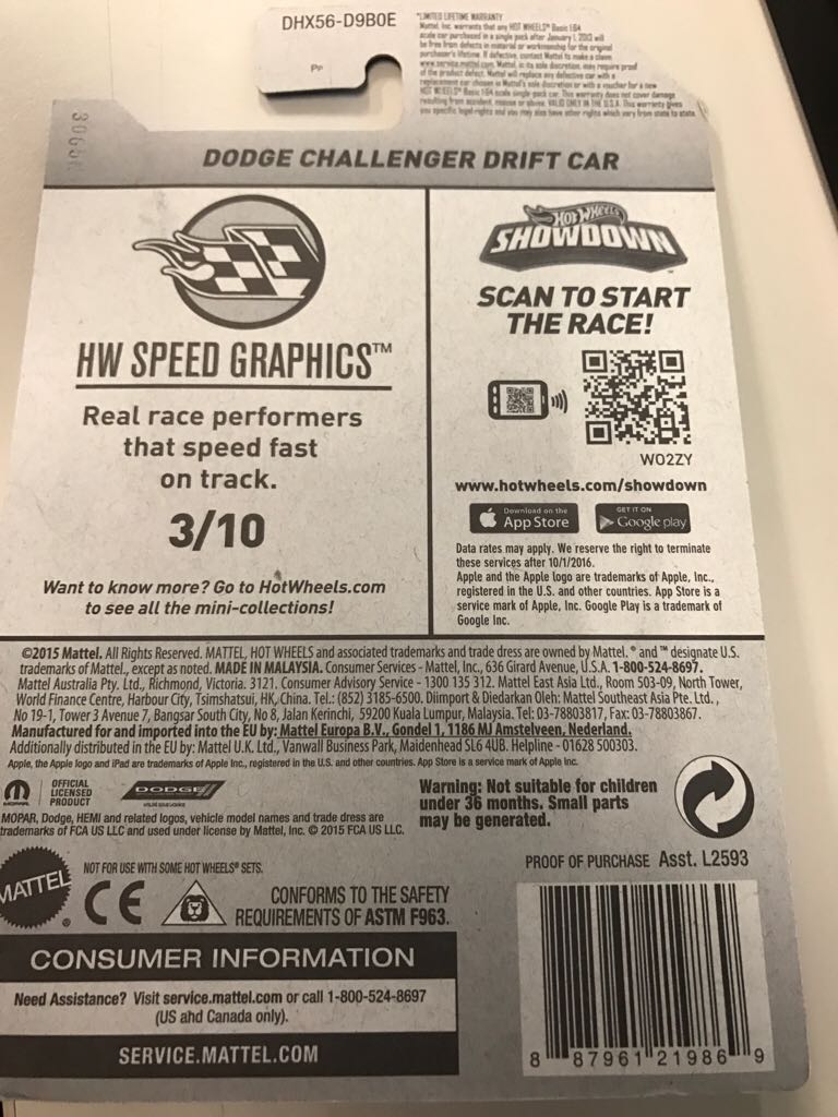 2011 Dodge Challenger Drift Car - HW Speed Graphics toy car collectible - Main Image 2