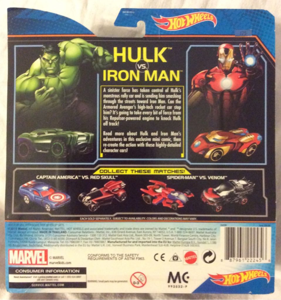 Hulk vs. Iron Man - HW Marvel Comics toy car collectible - Main Image 2