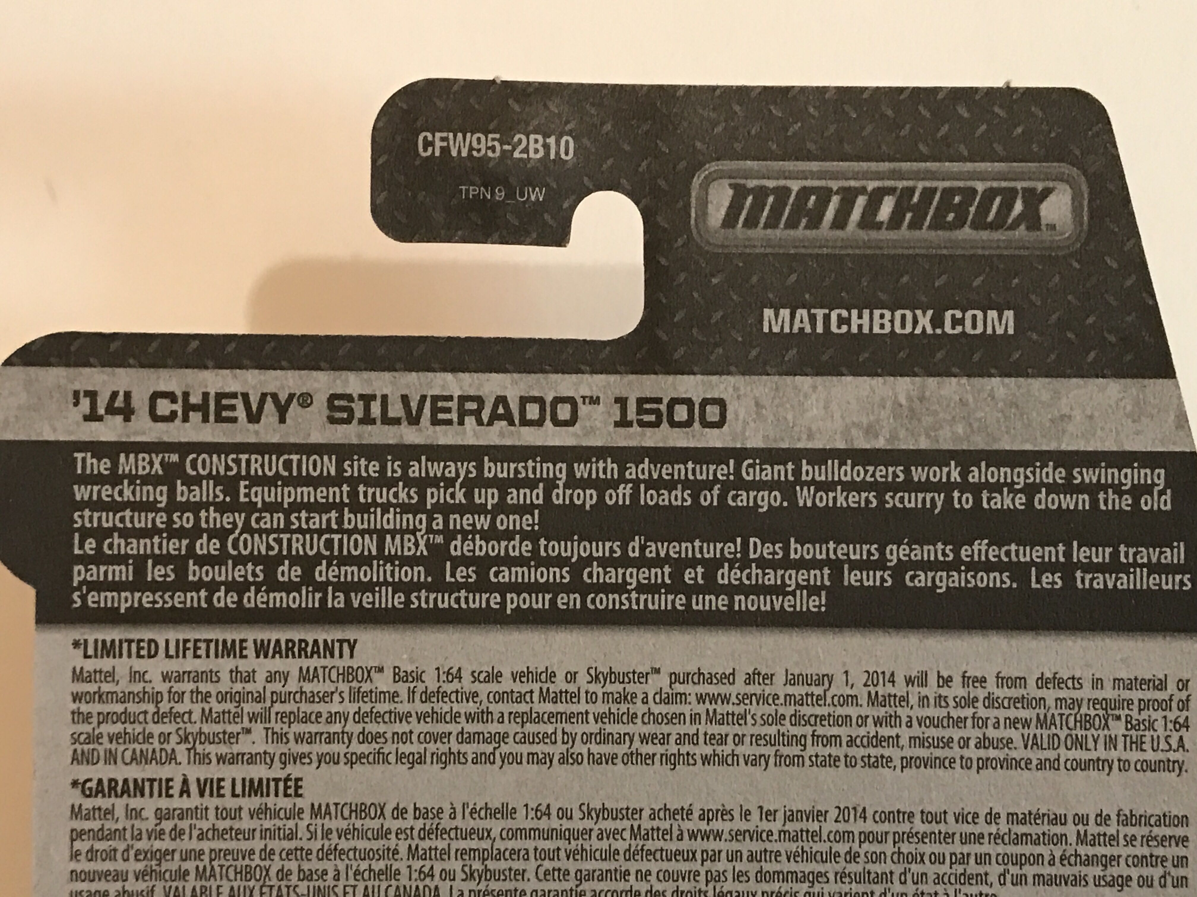 ’14 Chevy Silverado 1500 - MBX Construction toy car collectible - Main Image 4